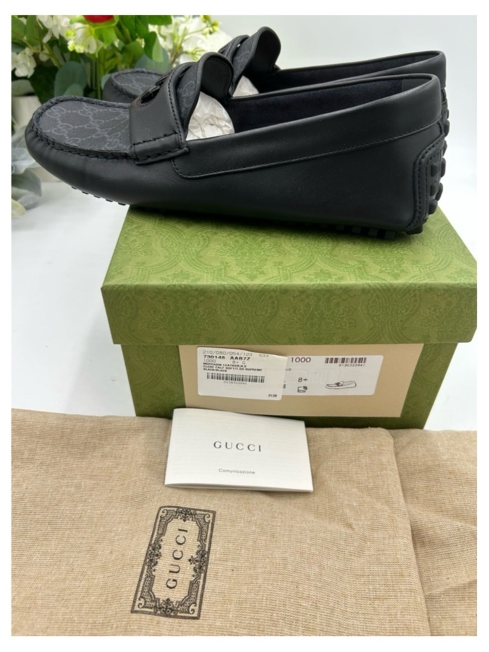 Men's Gucci interlocking G driver loafers size 8.5 fits 9 US made in Italy - Picture 4 of 7